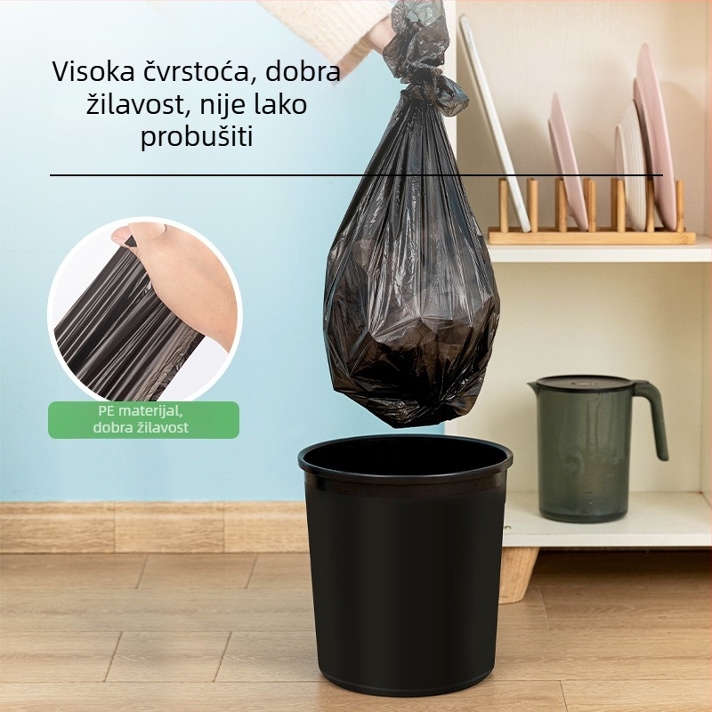 Deli 9573 crne vreće za smeće, 45 × 55 cm, dno s osmerokutnim oblikom, paket od 30 komada, za ured i dom