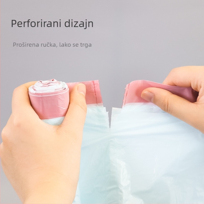 Vrećica za smeće s vrpcom, debela, za kućnu i uredsku upotrebu, šarolita, jednokratna plastična vrećica