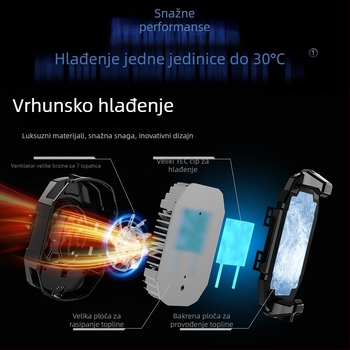 S28 hladnjak za mobitel s trostupanjskim digitalnim zaslonom, verzija s ledenim hlađenjem, RGB dvostruki poluvodički klips