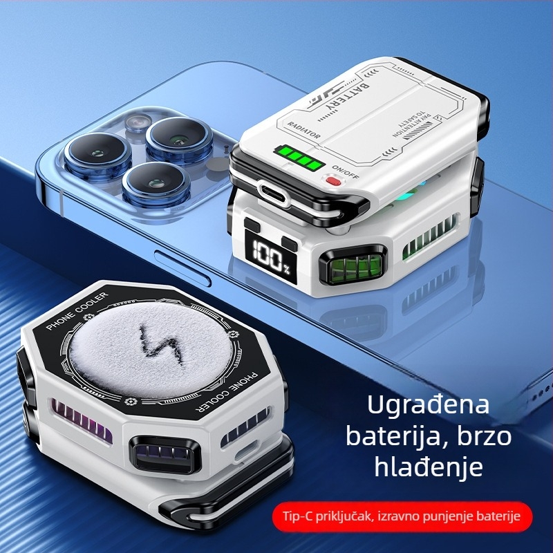 Hlađenje za mobitel s magnetskim klipom, 10W, poluvodički hladnjak, 7 razina podešavanja, tih rad, vanjska baterija