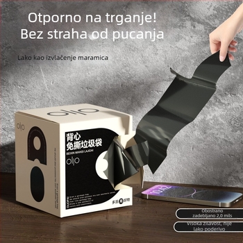 Kućne vreće za smeće, bez kidanja, ojačane, s ručkama, velike crne plastične vreće za kuhinju, kupaonicu i ured