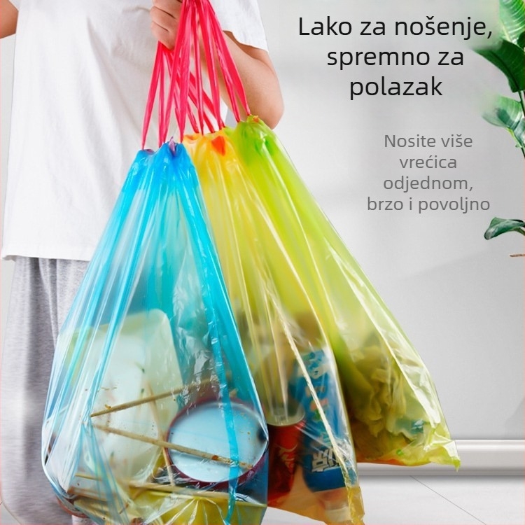 Debele vreće za smeće sa zatvaračem na vezivanje, prijenosne plastične vrećice za ured, 19 komada