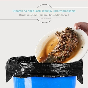 Crna jednokratna vrećica za otpad 32x53 cm s ručkom u stilu prsluka, za ured i kućnu upotrebu