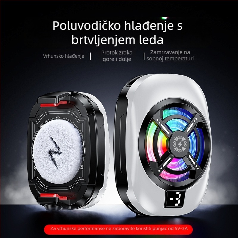 TL16 Hladnjak za telefon s stražnjim klipom i hlađenjem poluvodičima za igre i prijenos uživo – RGB osvjetljenje