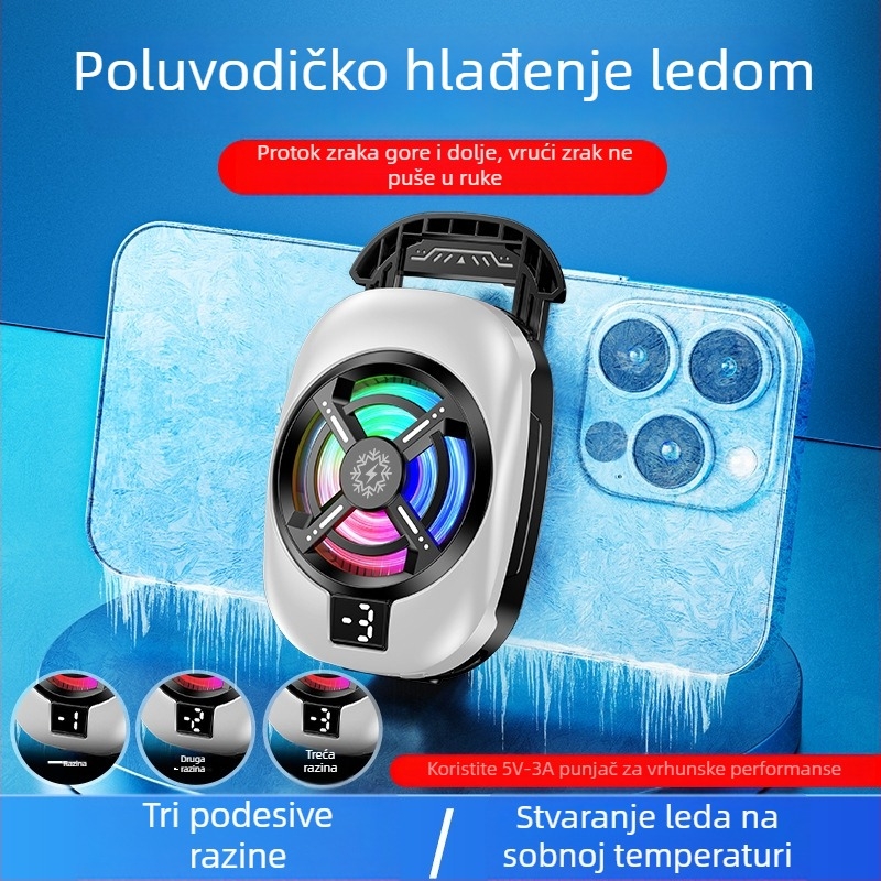 TL16 Hladnjak za telefon s stražnjim klipom i hlađenjem poluvodičima za igre i prijenos uživo – RGB osvjetljenje
