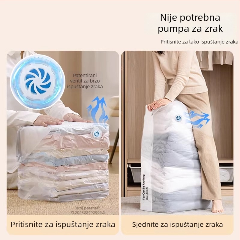 Trodimenzionalna vakuumska vreća za ćebad, za pohranu deka, deblja i veća, bez pumpe
