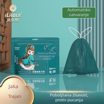 Vreće za smeće s vrpcom, cvjetni miris, prijenosne kućne vrećice, ekstra debele i izdržljive