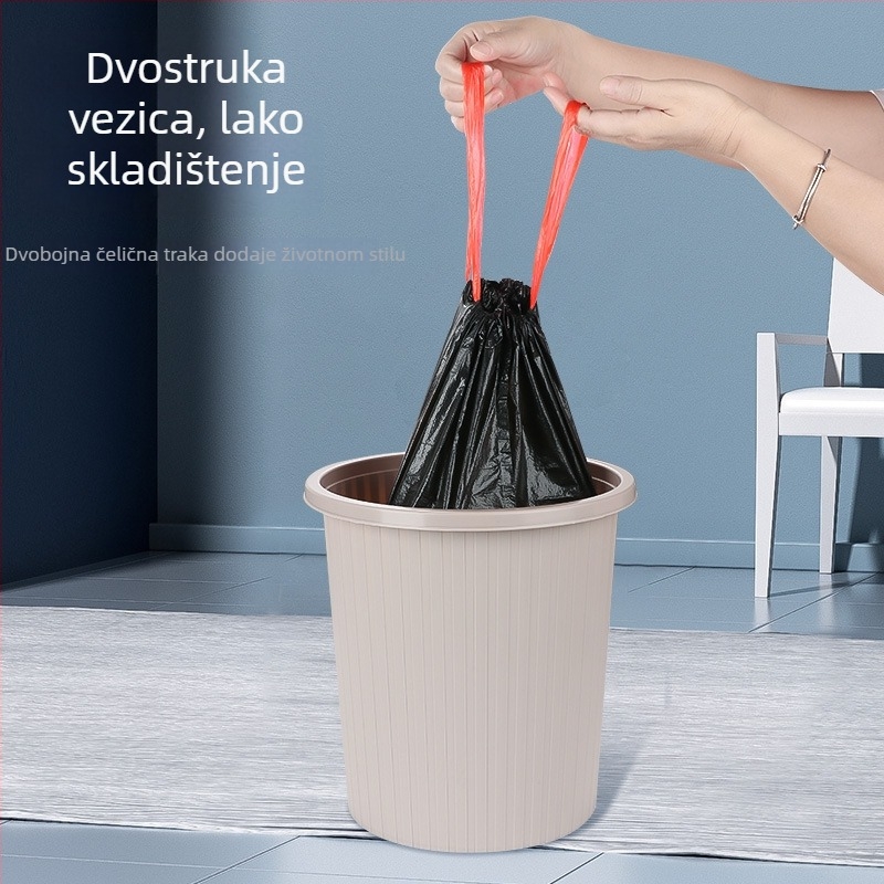 Crna vreća za smeće sa vezivanjem, extra debela, za kućnu, uredsku i kuhinjsku upotrebu