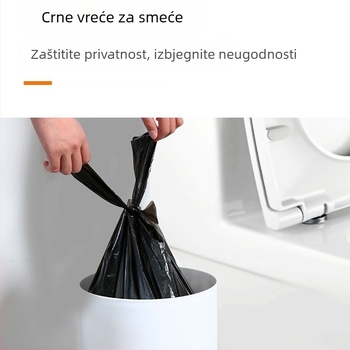 Crne vreće za kućanske otpadke, s pločatim otvorom, prijenosne, 100 komada, HDPE, jednokratne upotrebe, rolo pakiranje, univerzalna primjena