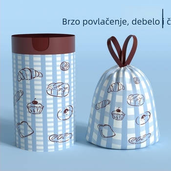 Ojačane kućne vreće za otpad sa šnuralom, jednorazne plastične vreće s crtićnim uzorcima, prikladne za studentske domove i urede