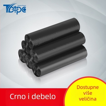 Velike crne vreće za smeće, debeli, perforirane, otvor ravnog otvora, za kućnu upotrebu