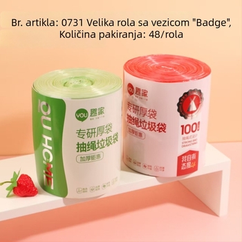 Kućne vreće za smeće, debeli i otporni na kidanje, s užetom, crne plastične vreće, velike za kuhinju, otporne na kidanje