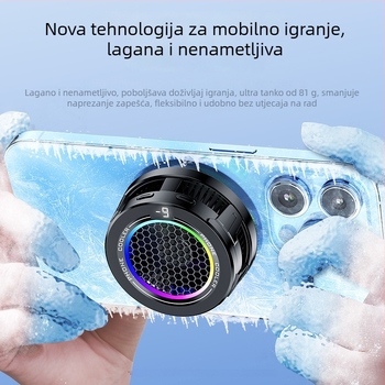 Hlađenje za mobitel s digitalnim zaslonom, magnetski klip na stražnjoj strani, tri brzine podešavanja, poluvodički hladnjak
