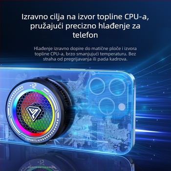 Pažljivo odabran magnetski hladnjak za telefon s AI upravljanjem temperaturom, ledeno hlađenje za telefone i tablete, s digitalnim zaslonom
