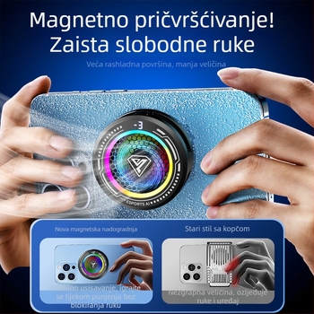Pažljivo odabran magnetski hladnjak za telefon s AI upravljanjem temperaturom, ledeno hlađenje za telefone i tablete, s digitalnim zaslonom
