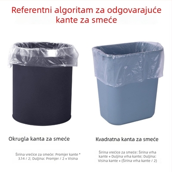 Hotelske jednokratne bijele vrećice za otpad s plosnim otvorom, zadebljane, 45×50 cm, prozirne kućne plastične vrećice