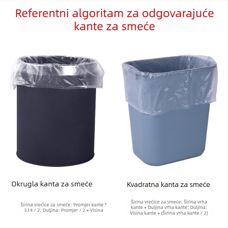 Hotelske jednokratne bijele vrećice za otpad s plosnim otvorom, zadebljane, 45×50 cm, prozirne kućne plastične vrećice