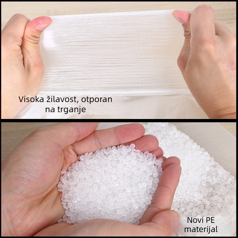 Hotelske jednokratne bijele vrećice za otpad s plosnim otvorom, zadebljane, 45×50 cm, prozirne kućne plastične vrećice