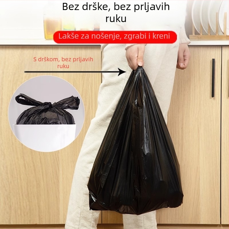 Grube aromatizirane vrećice za kućne otpadke, premijerna verzija u stilu prsluka, PE vrećice s ručkama, 75 komada, ekonomsko pakiranje