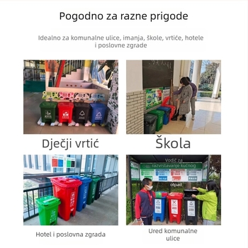 Biološki razgradive vreće za smeće, velike veličine po mjeri, s ručkama, za komercijalnu, kućnu, školsku i bolničku upotrebu, pojačane i otporne na kidanje