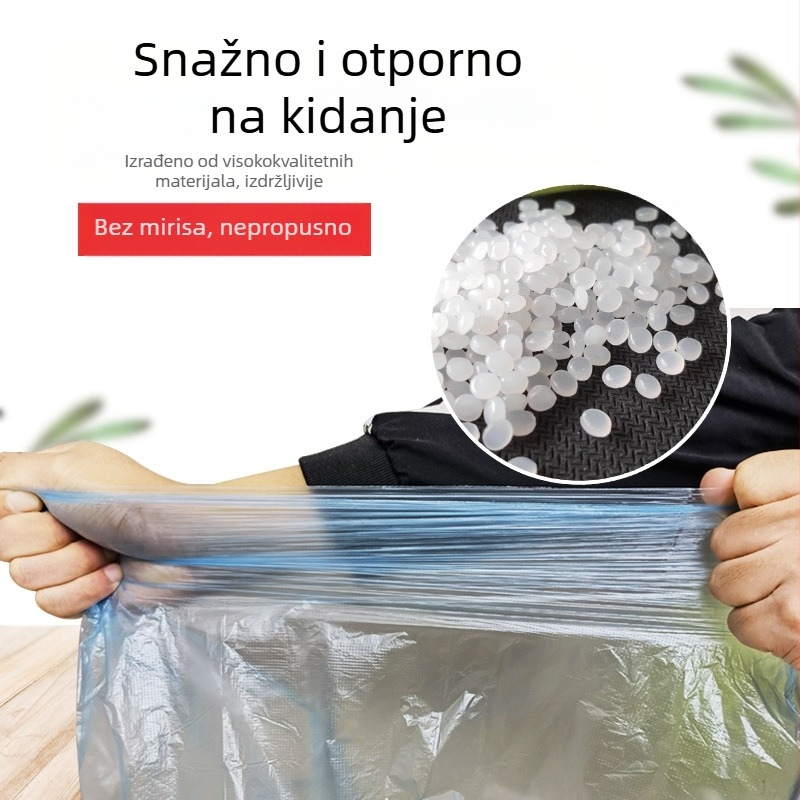 Debele velike vreće za otpad s ručkama, ravno otvaranje, crne, male veličine, paket od 100 kom
