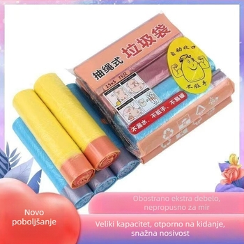Kućne vreće za otpad s vrpnim zatvaračem, debele, otporne na kidanje, velik kapacitet, raznobojne
