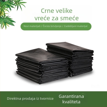 Crna ekstra velika debela vrećica za otpad za bolnice i hotele, jednokratna plastična vrećica sa ravnim otvorom
