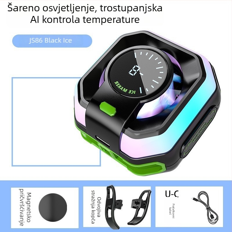 JS86 mobilni hladnjak za telefon s poluvodičkim hlađenjem, ledena verzija, tiho hlađenje za igranje i prijenos uživo