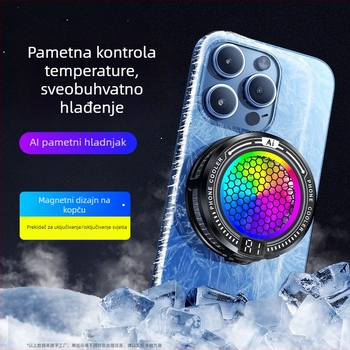 Prijenosni hladnjak za mobitel, druga generacija s AI nadogradom, inteligentna kontrola temperature, digitalni prikaz, poluvodičko magnetsko pričvršćivanje, hlađenje cijelog uređaja