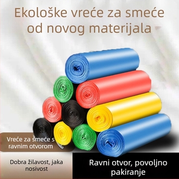 Vrećice za smeće s plosnim otvorom, individualno pakirane, za kućnu upotrebu, debeli, jednokratni, crne plastične vrećice za kuhinju
