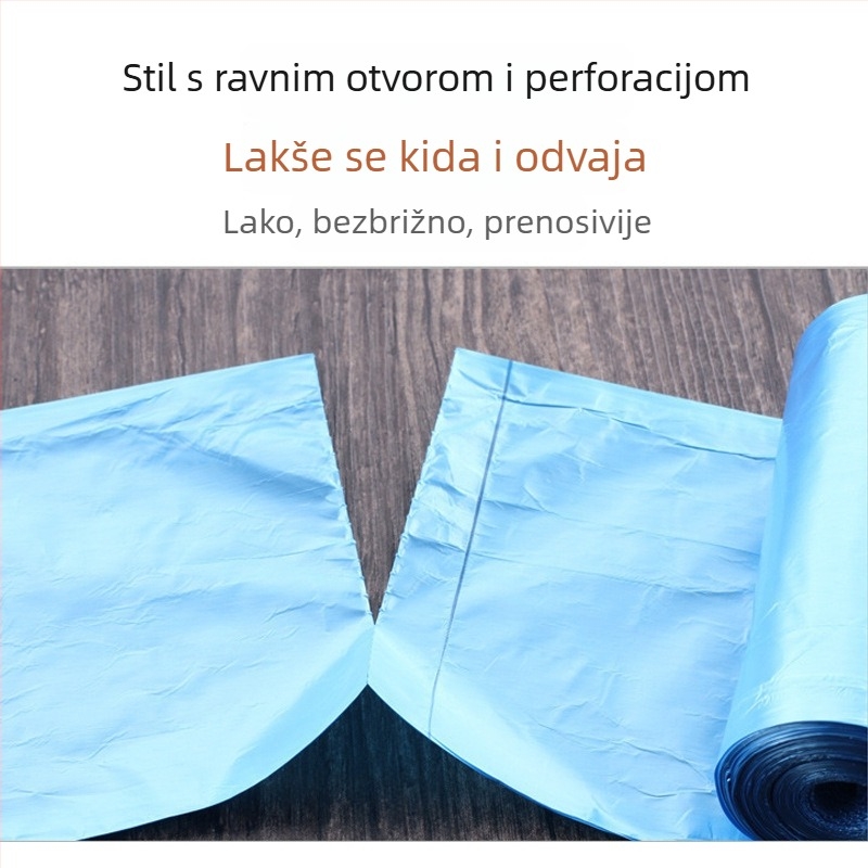 Vrećice za smeće s plosnim otvorom, individualno pakirane, za kućnu upotrebu, debeli, jednokratni, crne plastične vrećice za kuhinju