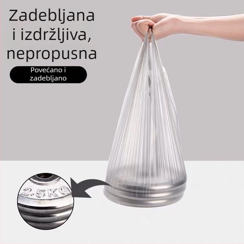 Debele PE vrećice za otpad, kućna upotreba, ravni otvor, srednje velike, nebiodegradibilne