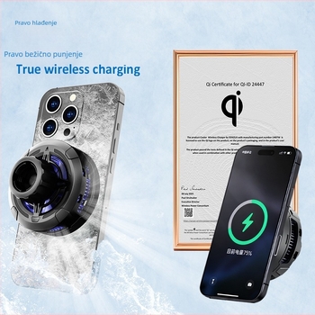 Qi2 certificirani magnetski poluvodični hladnjak za bežično punjenje mobitela, Apple-kompatibilan, 15W brzo punjenje i kontrola temperature