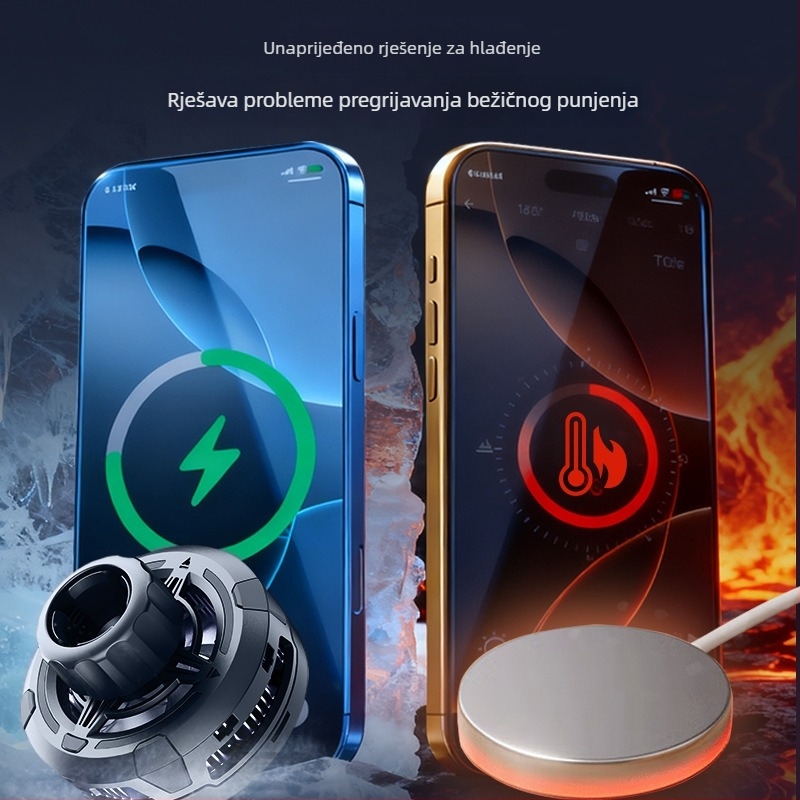 Qi2 certificirani magnetski poluvodični hladnjak za bežično punjenje mobitela, Apple-kompatibilan, 15W brzo punjenje i kontrola temperature