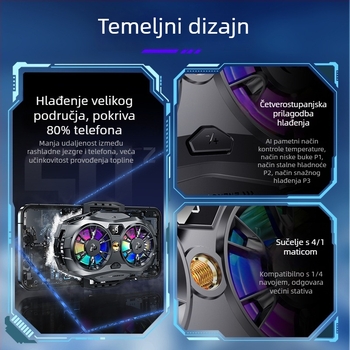 K19 hladnjak za mobitel s velikim područjem hlađenja, RGB osvjetljenje, dvostruko poluvodičko hlađenje, prijenos uživo, dvostruka crna tehnologija