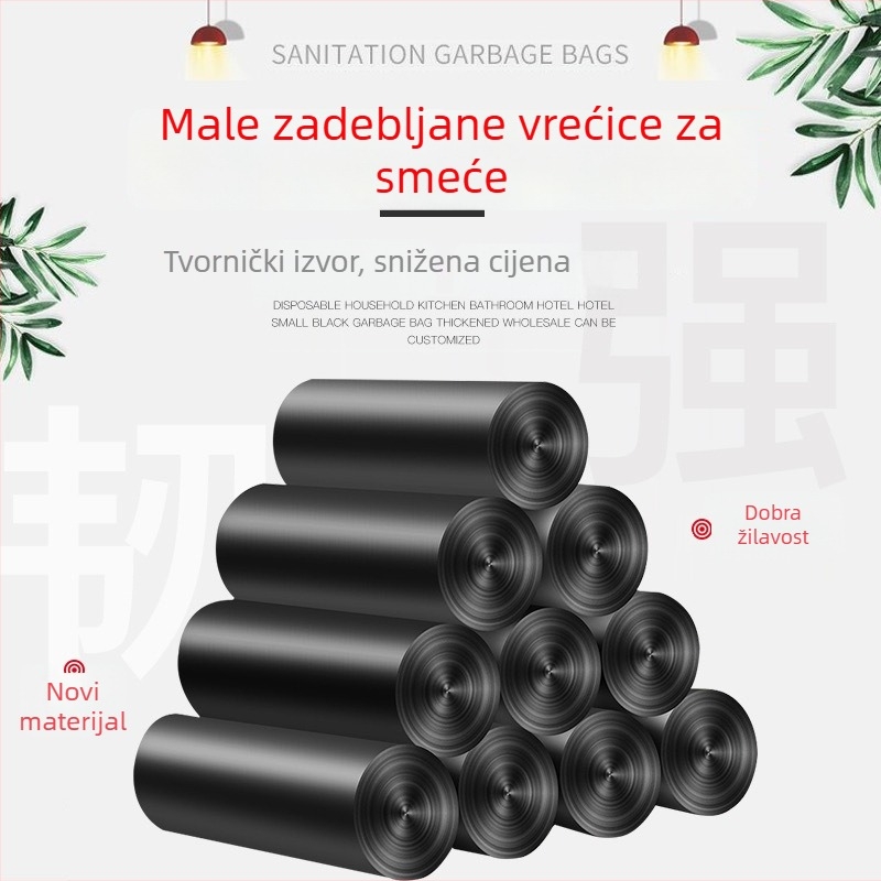 Jednokratne vreće za otpad za kućanstvo i kupaonicu, u kontinuiranoj roli, debelih i otpornih, dostupne u velikim i malim veličinama, pogodne za kućanstva i hotele
