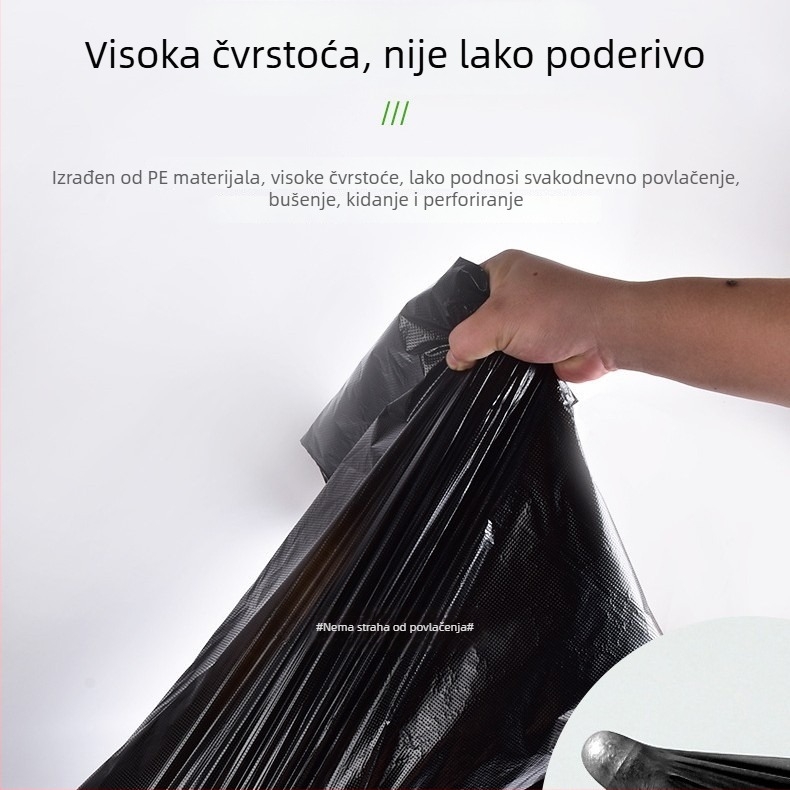 Crne plastične vrećice u stilu prsluka, debeli za kućnu uporabu, za pakiranje i kupovinu
