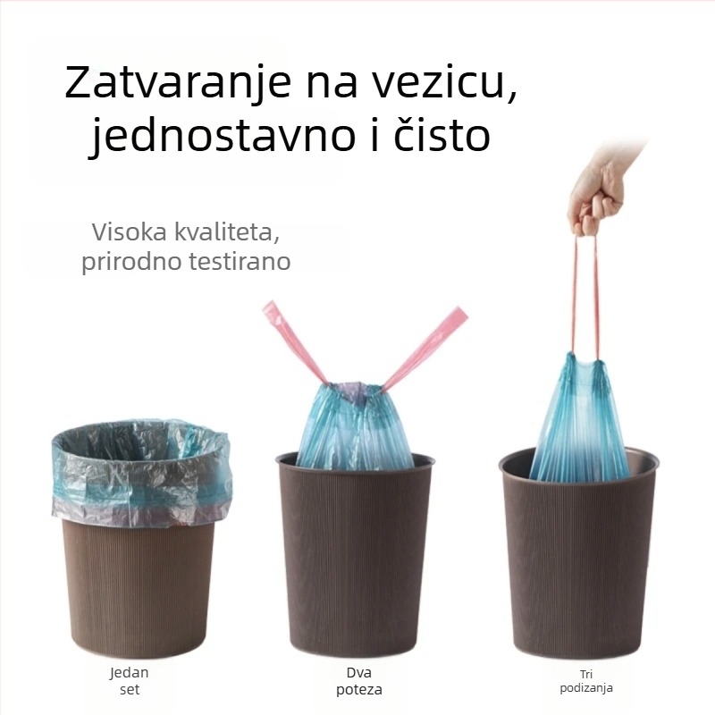 Debele vrećice za otpad za kućnu upotrebu s vrpcom – kuhinja, spavaća soba, studentski dom, jednorazna uporaba