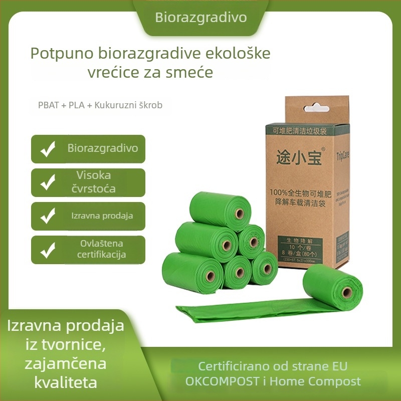 Xinhai Kućne vreće za smeće s plosnim otvorom, ojačane, biološki razgradive, s perforacijama za kidanje