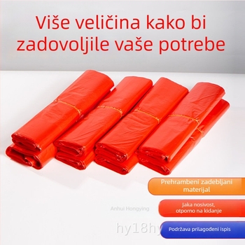 Crvene kućne vrećice za smeće s ručkom, velike i debele, vest-stil kuhinjske jednokratne plastične vrećice, ekonomsko pakiranje