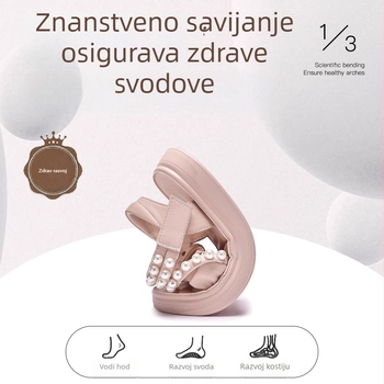 Dječje princezine sandale, ljeto 2026, novi model, mekana potplata, protuklizne, otvoreni prsti, Velcro zatvaranje
