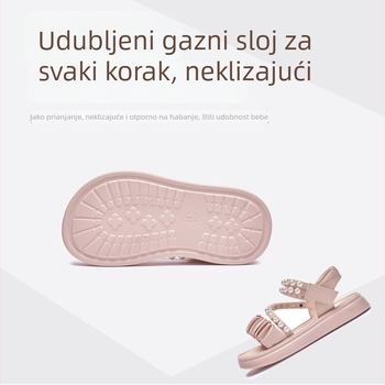 Dječje princezine sandale, ljeto 2026, novi model, mekana potplata, protuklizne, otvoreni prsti, Velcro zatvaranje