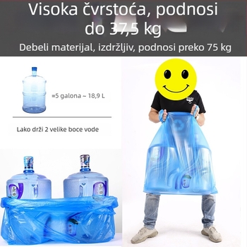 Velike šarene vreće za smeće, debele HDPE, vreće s ravnim otvorom, izdržljive, za mokri i suhi otpad, plava, crvena, zelena i siva