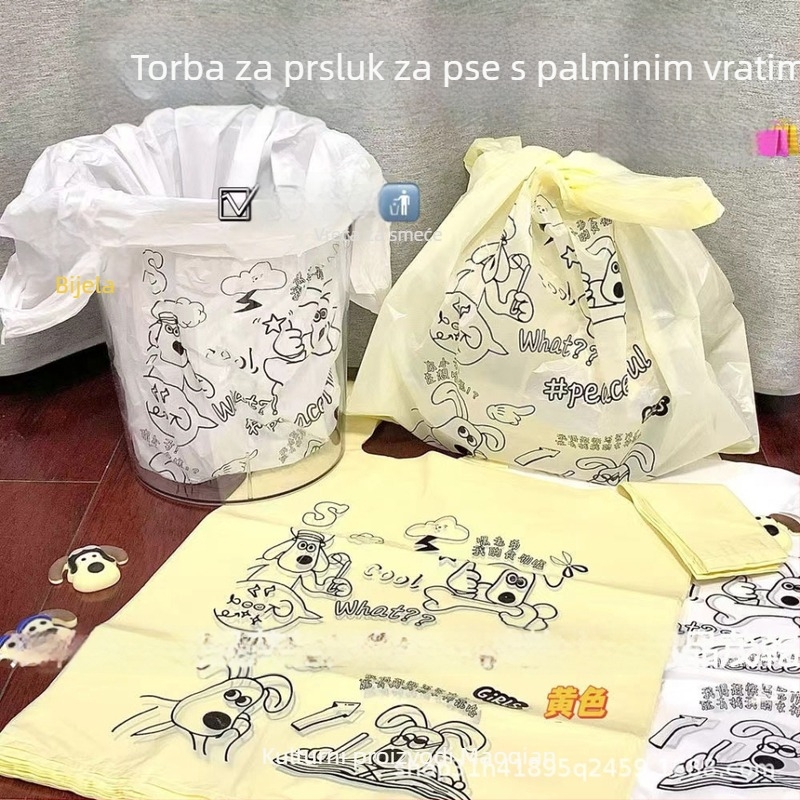 Velika prijenosna čvrsta vreća za otpad za studentski dom, plastična vrećica za kućno i kuhinjsko skladištenje, dizajn crtanog lika