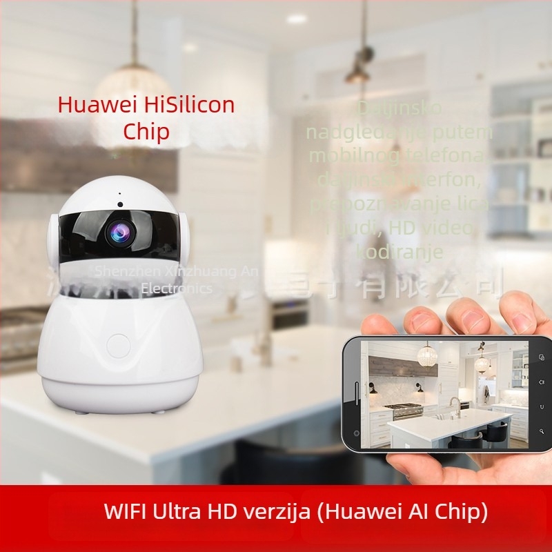 Unutarnja bežična Wi‑Fi kamera Ultra HD s infracrvenim noćnim vidom i širokim kutom gledanja