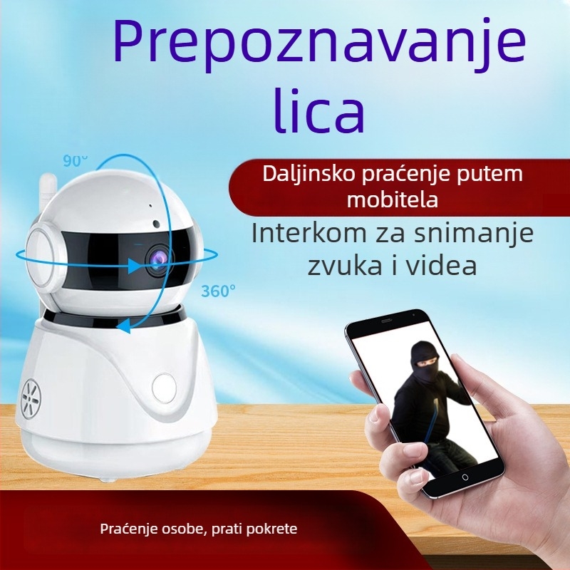 Unutarnja bežična Wi‑Fi kamera Ultra HD s infracrvenim noćnim vidom i širokim kutom gledanja