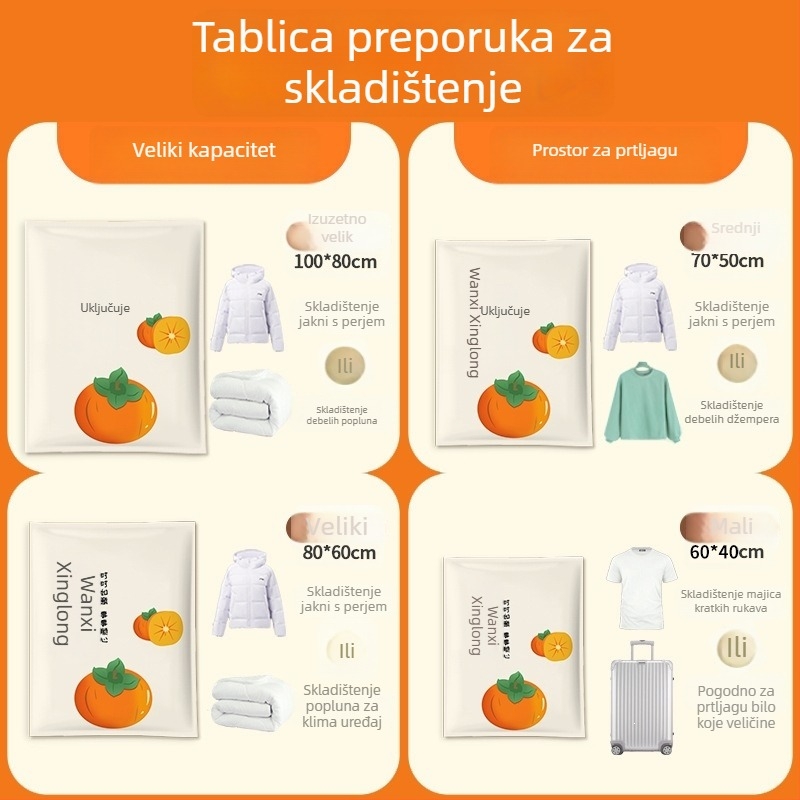 Vakuumske vreće za kompresiju za odjeću, deke i jakne s perjem, otporne na prašinu, za kućnu i studentsku upotrebu, smanjuju volumen