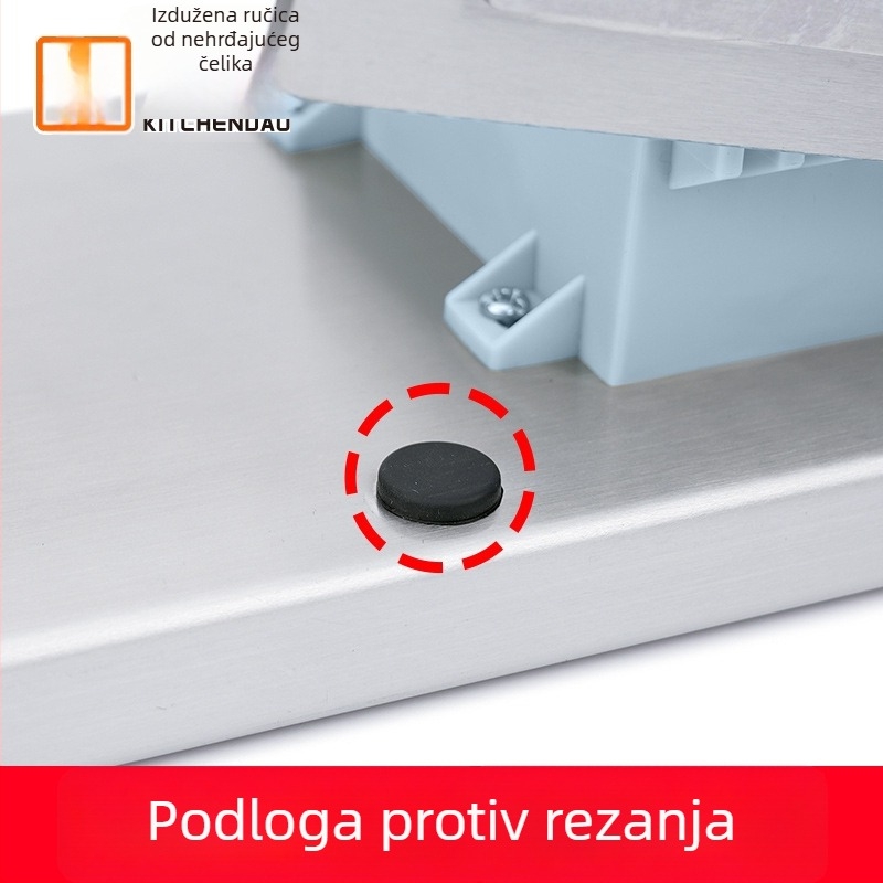 Višefunkcijski rezač za rižin kolač – nehrđajući čelik, za kućnu upotrebu; reže rižin kolač na trake i ploške, pogodna i za krumpire i mrkvu.
