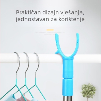 Teleskopni štap za sušenje od nehrđajućeg čelika s gornjim kukom – balkon, moderni minimalistički stil