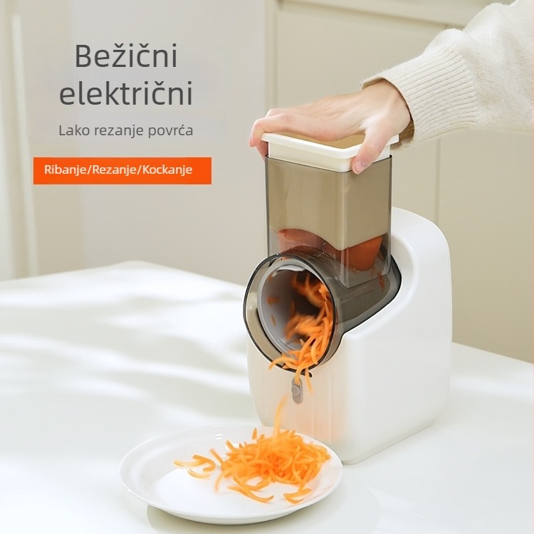 Višestruki električni rezač za povrće, prijenosni bežični automatski sječkač za krumpire